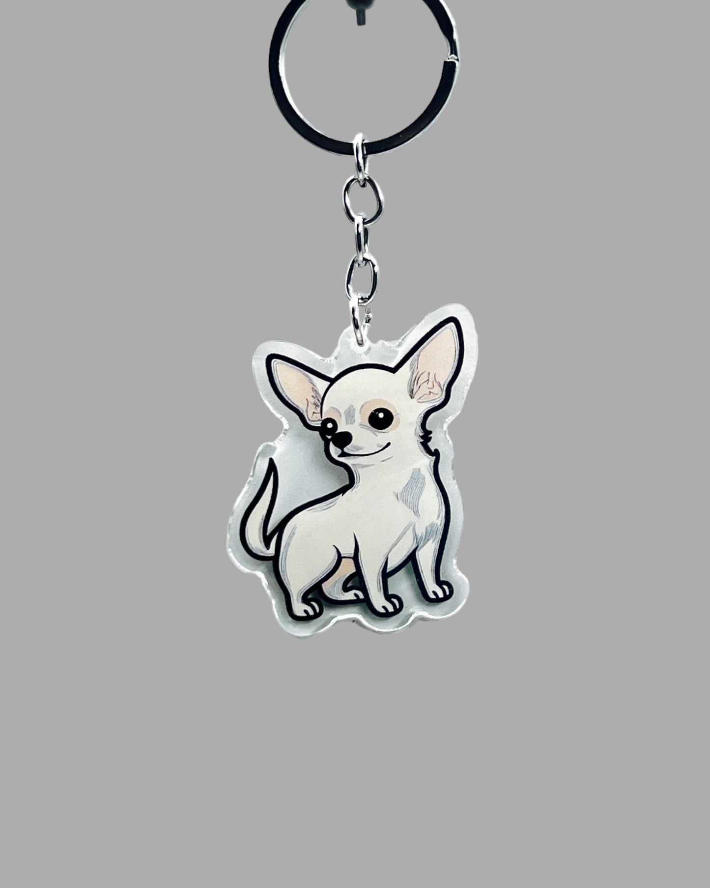 Chihuahua Acrylic Keychain Cute kawaii memorial ornament, pet portrait charm gift  backpack fob, dad car décor, dog mom