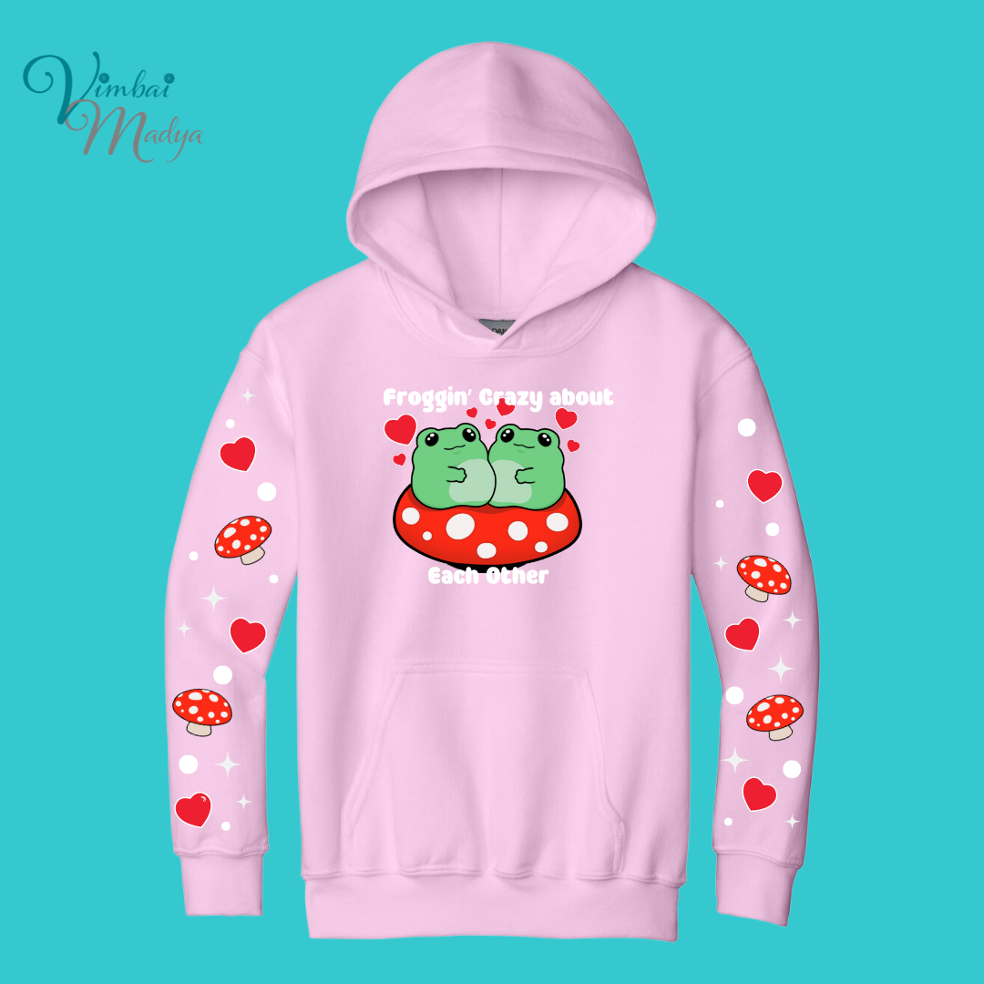 Youth Frog Mushroom Psychedelic  Kawaii Frog Sweater Hoodie :  frog and toad couples Gift & Fall Winter Essential  .  Style for Your Best Friend