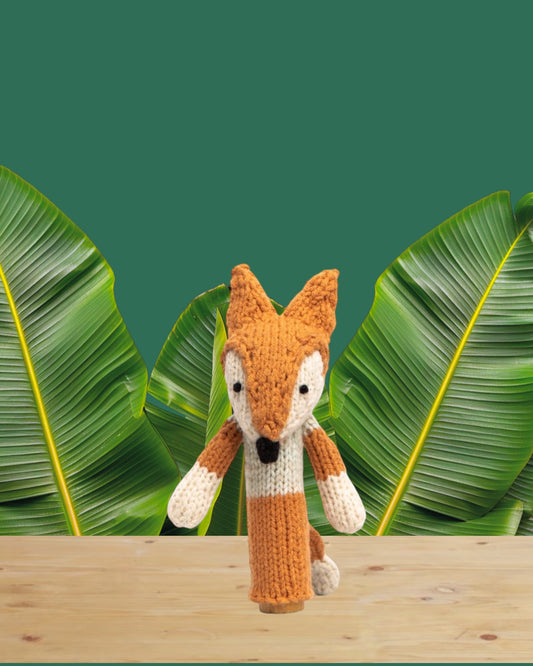 Fox crochet finger puppet Old MacDonald's Safari Animal - Kid Stocking Stuffer, Woodland Forest Friends, Nursery Rhyme Amigurumi Set