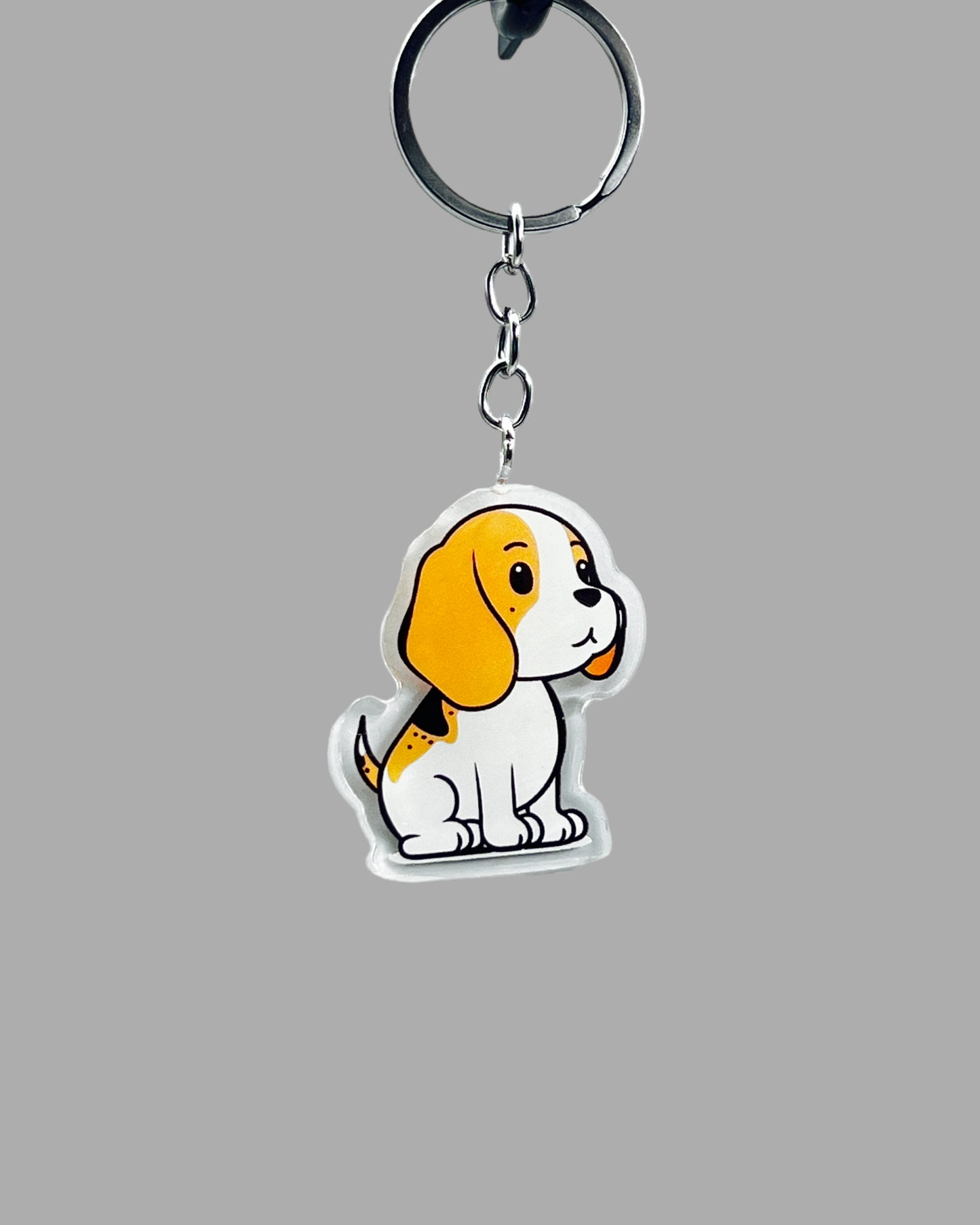 Beagle Dog Acrylic keychain Cute kawaii memorial ornament, pet portrait charm gift  backpack photo fob, dad car décor, first day of school