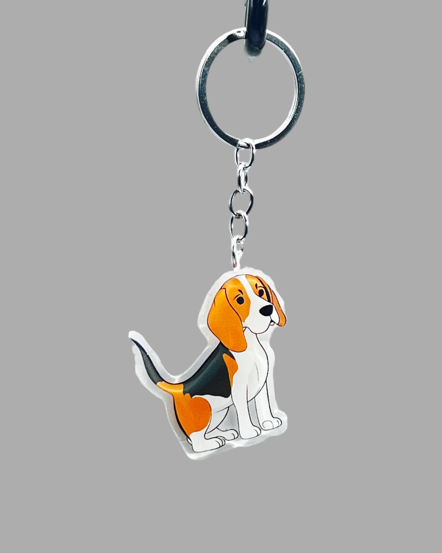 Beagle Dog Acrylic keychain Cute kawaii animal memorial ornament, pet portrait charm gift  backpack photo fob or dad car décor