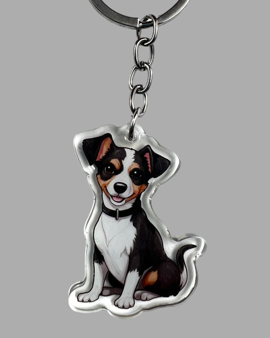 Jack Russell Terrier Acrylic keychain, Cute kawaii memorial ornament, pet portrait charm gift, backpack fob, dad car décor, dog mom gift