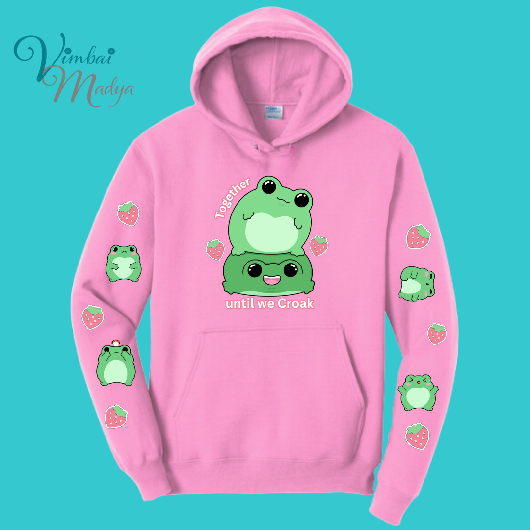 Unisex Kawaii Frog  Sweater Hoodie  : Perfect Mother's Day Gift & Fall Winter Essential  .  Trendy, Unisex Style for Your Best Friend's Wardrobe