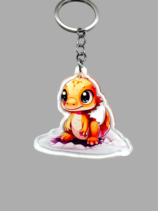 Velociraptor Dinosaur Kawaii  Wildlife Acrylic Keychain