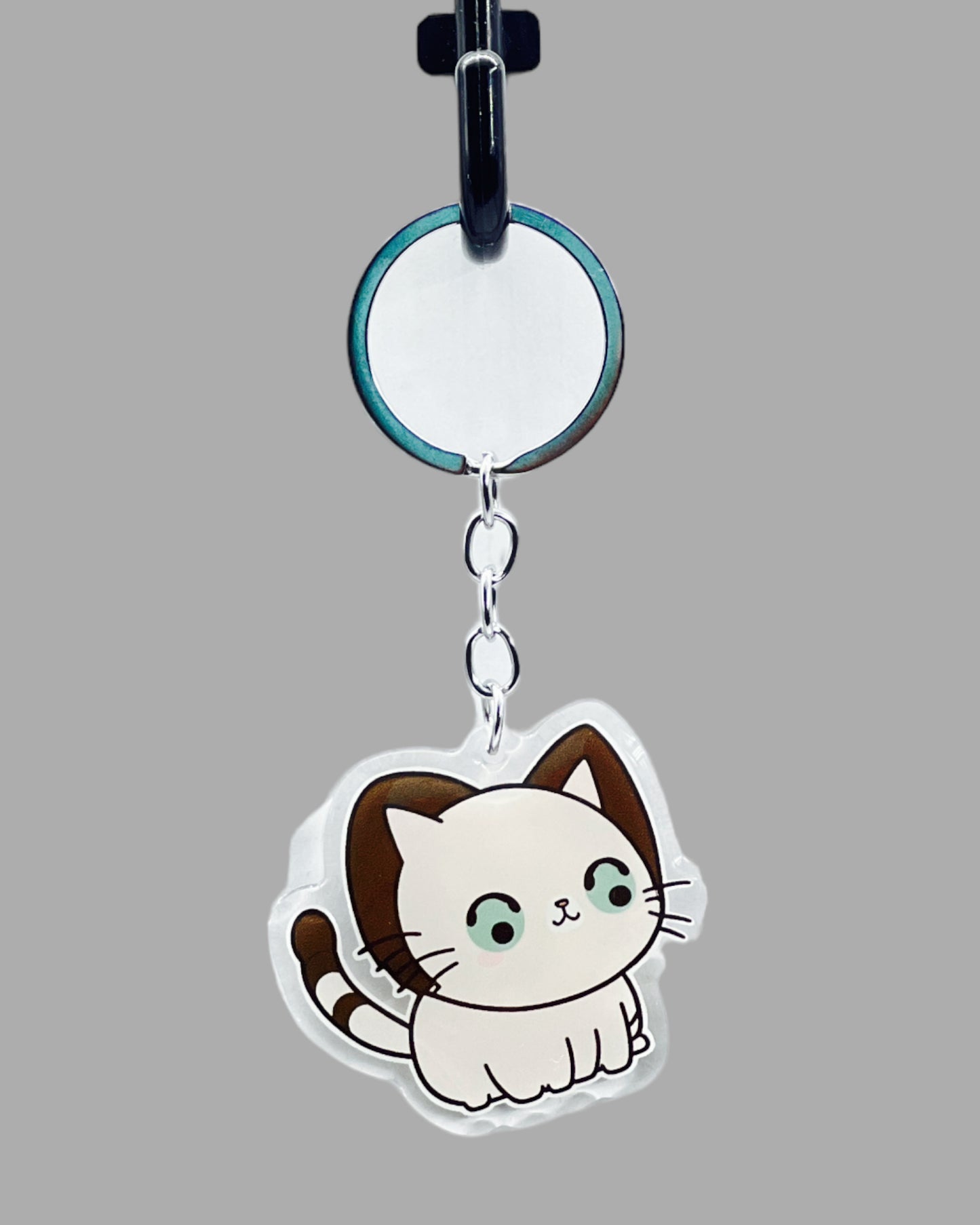 Javanese Cat Acrylic key chain, Cute kawaii memorial ornament, pet portrait charm gift  backpack fob, dad car décor, first day of school gift