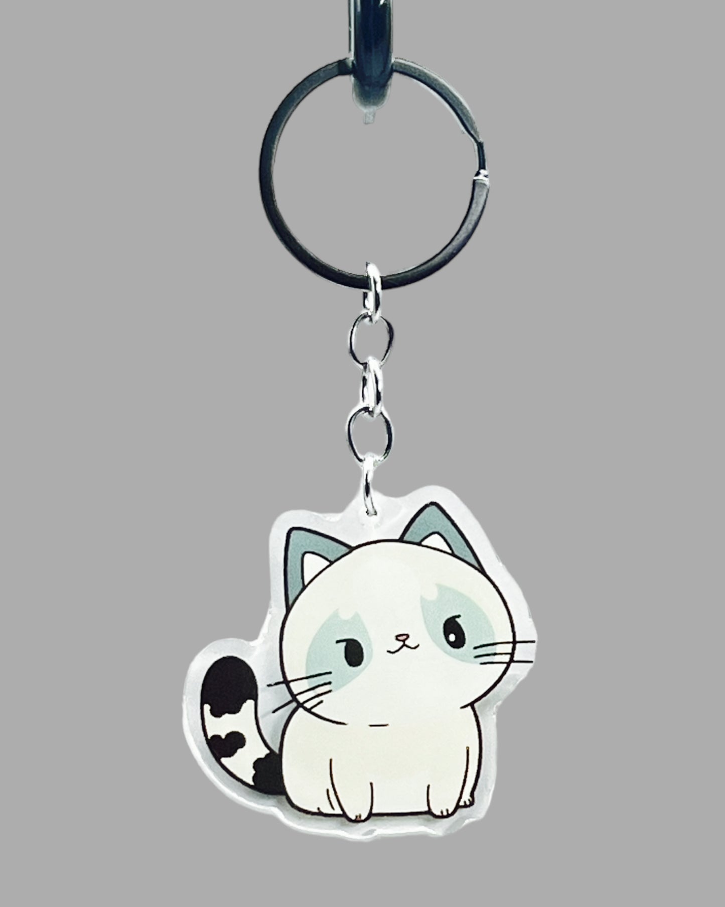 Ragdoll Cat Acrylic keychain, Cute kawaii memorial ornament, pet portrait charm, backpack fob, dad car décor, stocking stuffer, birthday gift