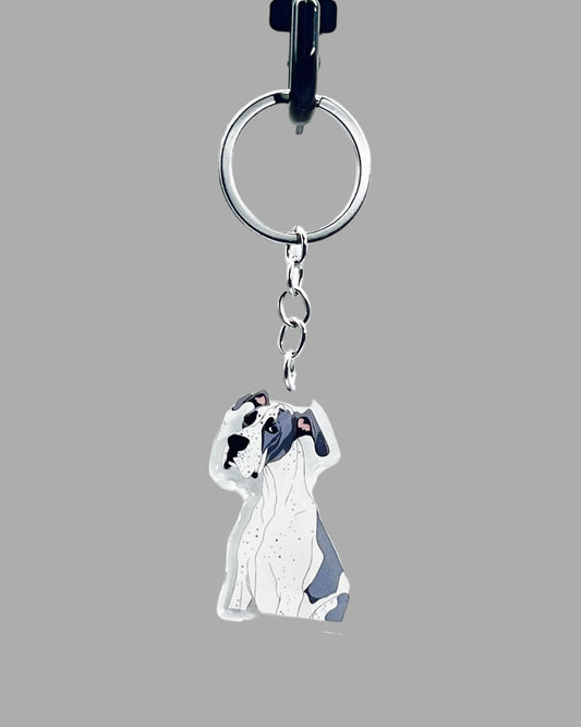 Dog  Acrylic Keychain Cute kawaii memorial ornament, pet portrait charm gift  backpack photo fob, dad car décor, dog mom gift