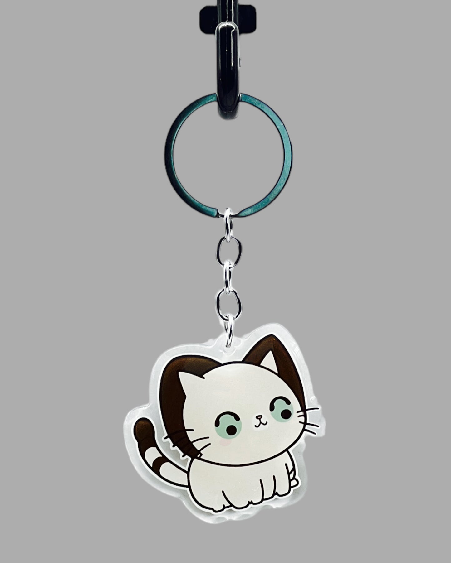 Javanese Cat Acrylic key chain, Cute kawaii memorial ornament, pet portrait charm gift  backpack fob, dad car décor, first day of school gift