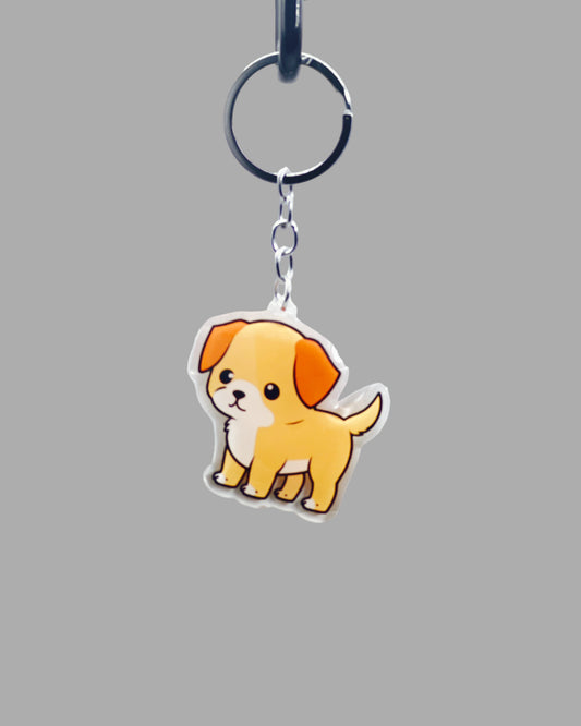 Kawaii Lad a rough collie dog acrylic key chain, Cute kawaii memorial ornament, pet portrait charm gift  backpack fob, dad car décor