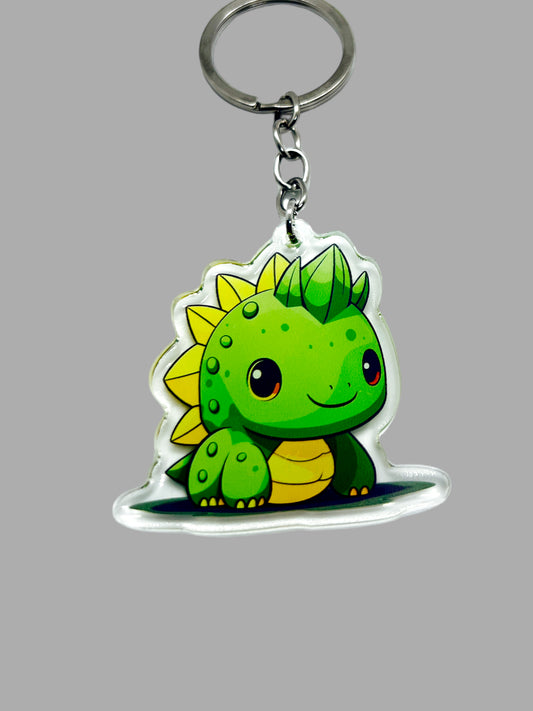 Stegosaurus Dinosaur Kawaii wildlife  Acrylic Keychain,