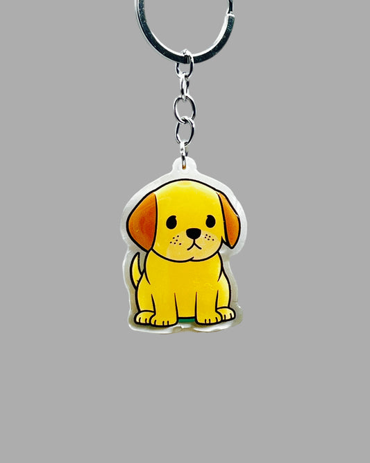 Golden Labrador Dog Acrylic keychain, Cute kawaii memorial ornament, pet portrait charm gift, backpack photo fob, dad car décor, dog mom gift