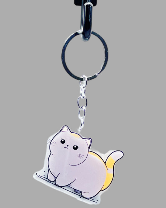 Chartreux Cat Acrylic keychain, Cute kawaii memorial ornament, pet portrait charm gift  backpack fob, dad car décor, first day of school gift