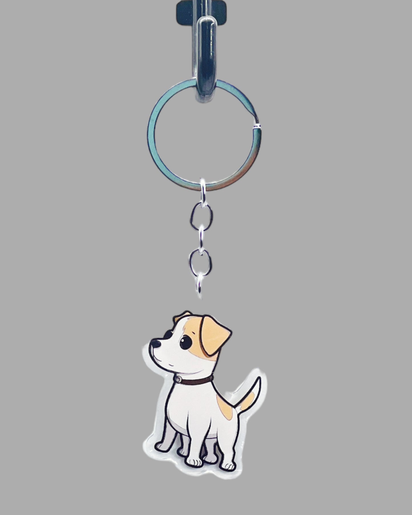 Jack Russell Terrier Acrylic keychain, Cute kawaii memorial ornament, pet portrait charm gift, backpack fob, dad car décor, dog mom gift