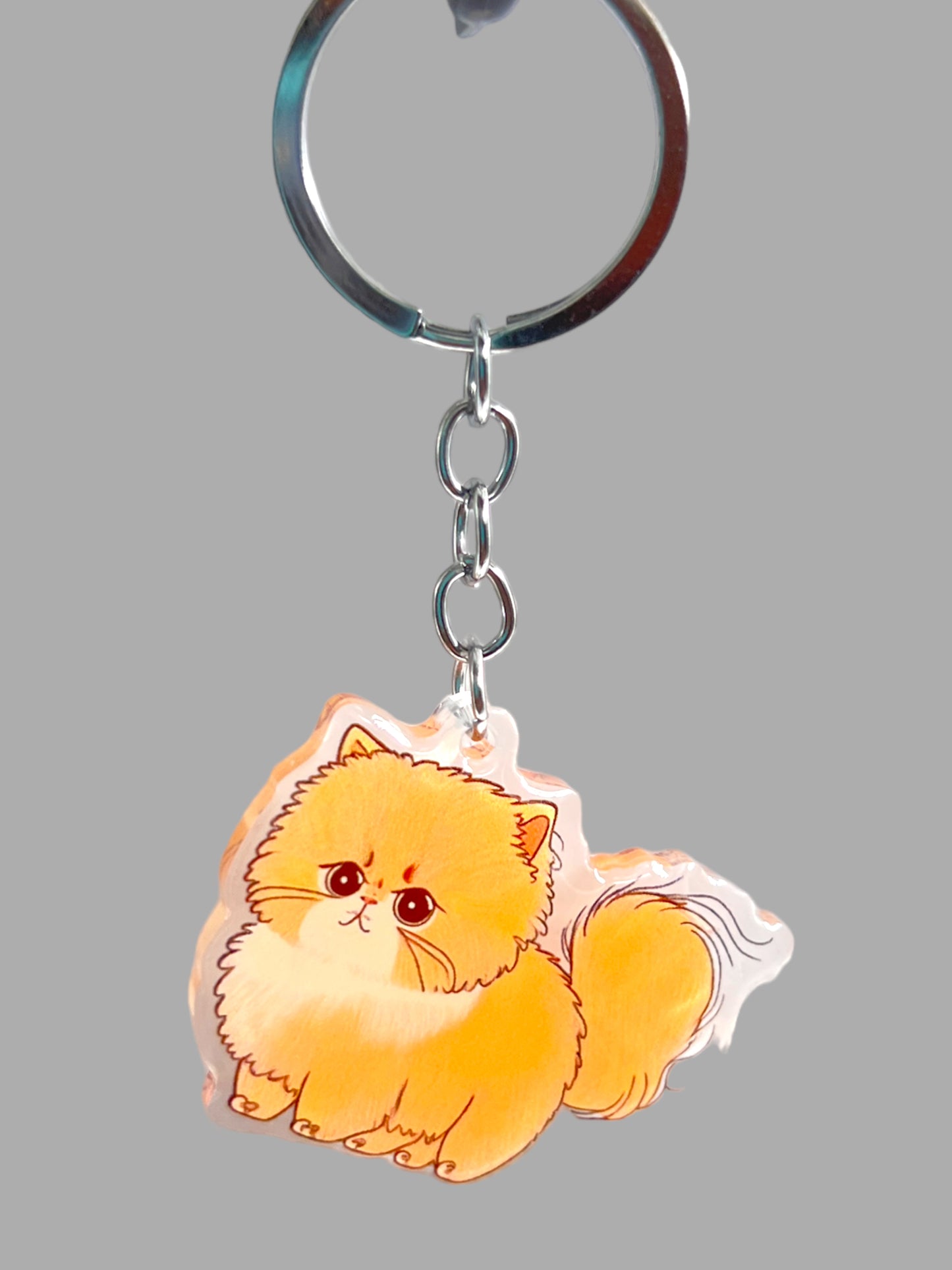 Persian Cat Acrylic Keychain, Cute kawaii memorial ornament, pet portrait charm, backpack fob, dad car décor, stocking stuffer, birthday gift