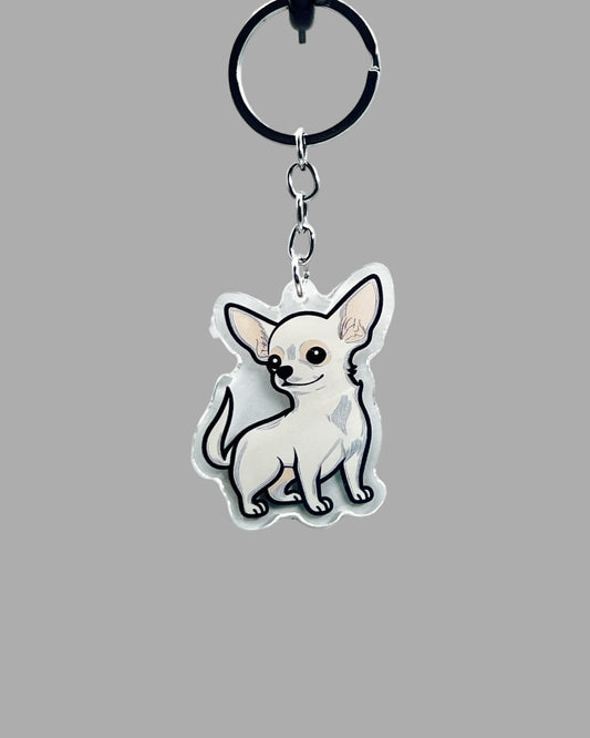 Chihuahua Acrylic Keychain Cute kawaii memorial ornament, pet portrait charm gift  backpack fob, dad car décor, dog mom