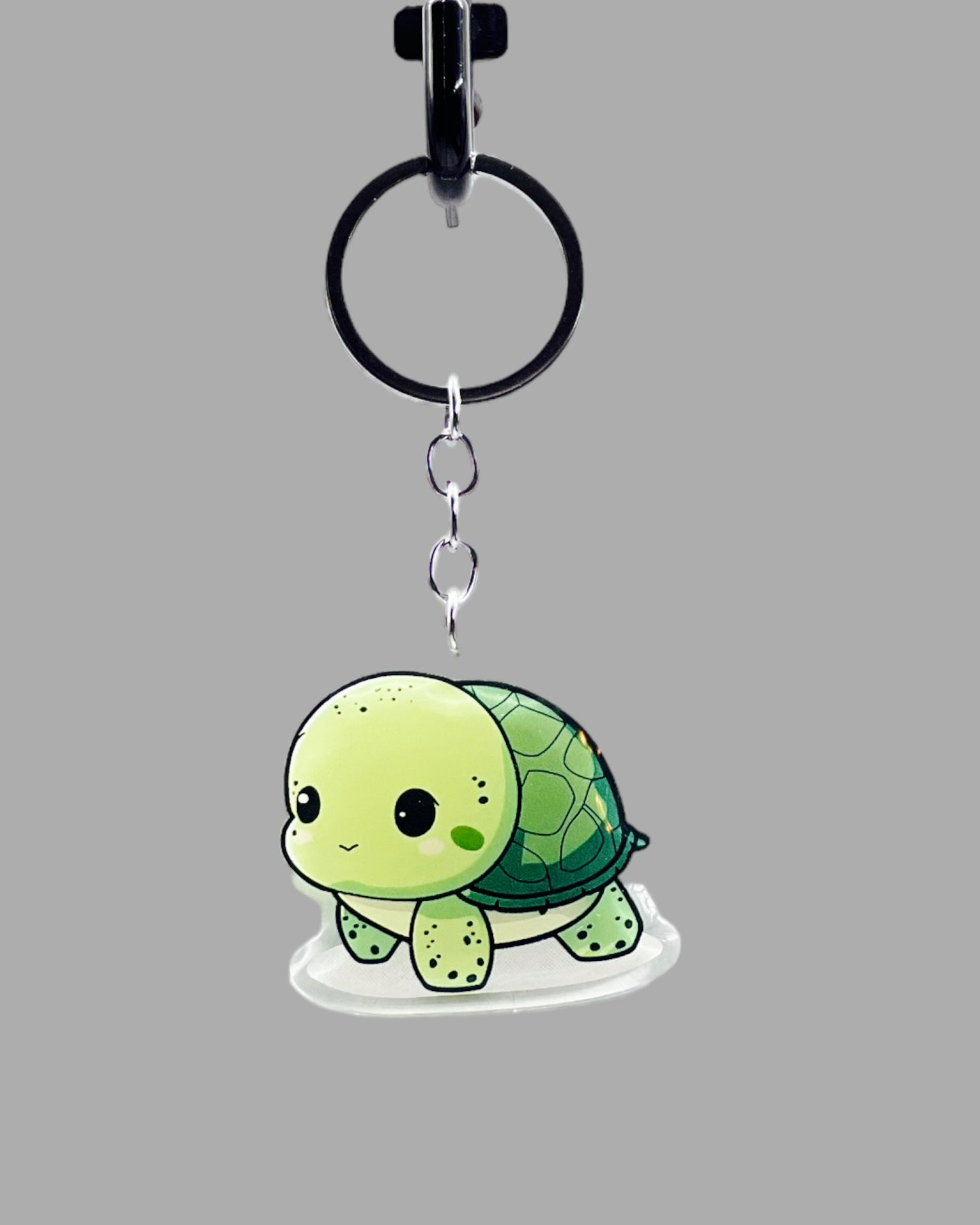 Turtle Acrylic keychain, Wildlife Cute kawaii memorial ornament, pet portrait charm, backpack fob, dad car décor, stocking stuffer