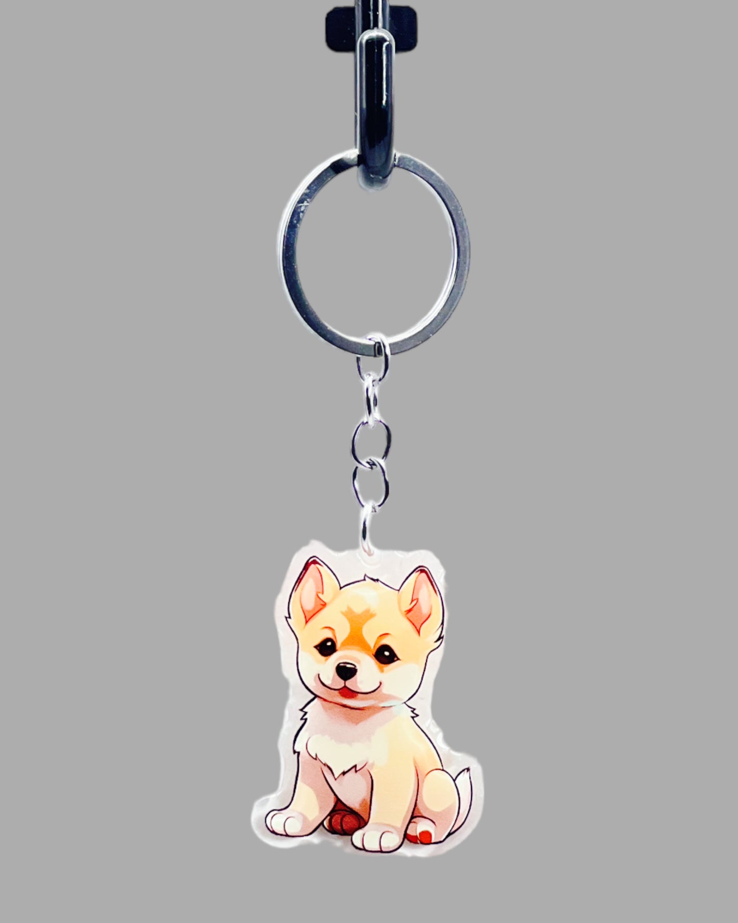 Shiba Inu Dog Acrylic keychain, Cute kawaii memorial ornament, pet portrait charm gift, backpack fob, dad car décor, dog mom gift