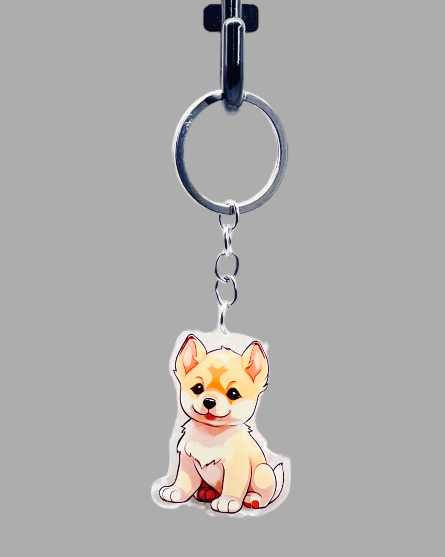 Shiba Inu Dog Acrylic keychain, Cute kawaii memorial ornament, pet portrait charm gift, backpack fob, dad car décor, dog mom gift