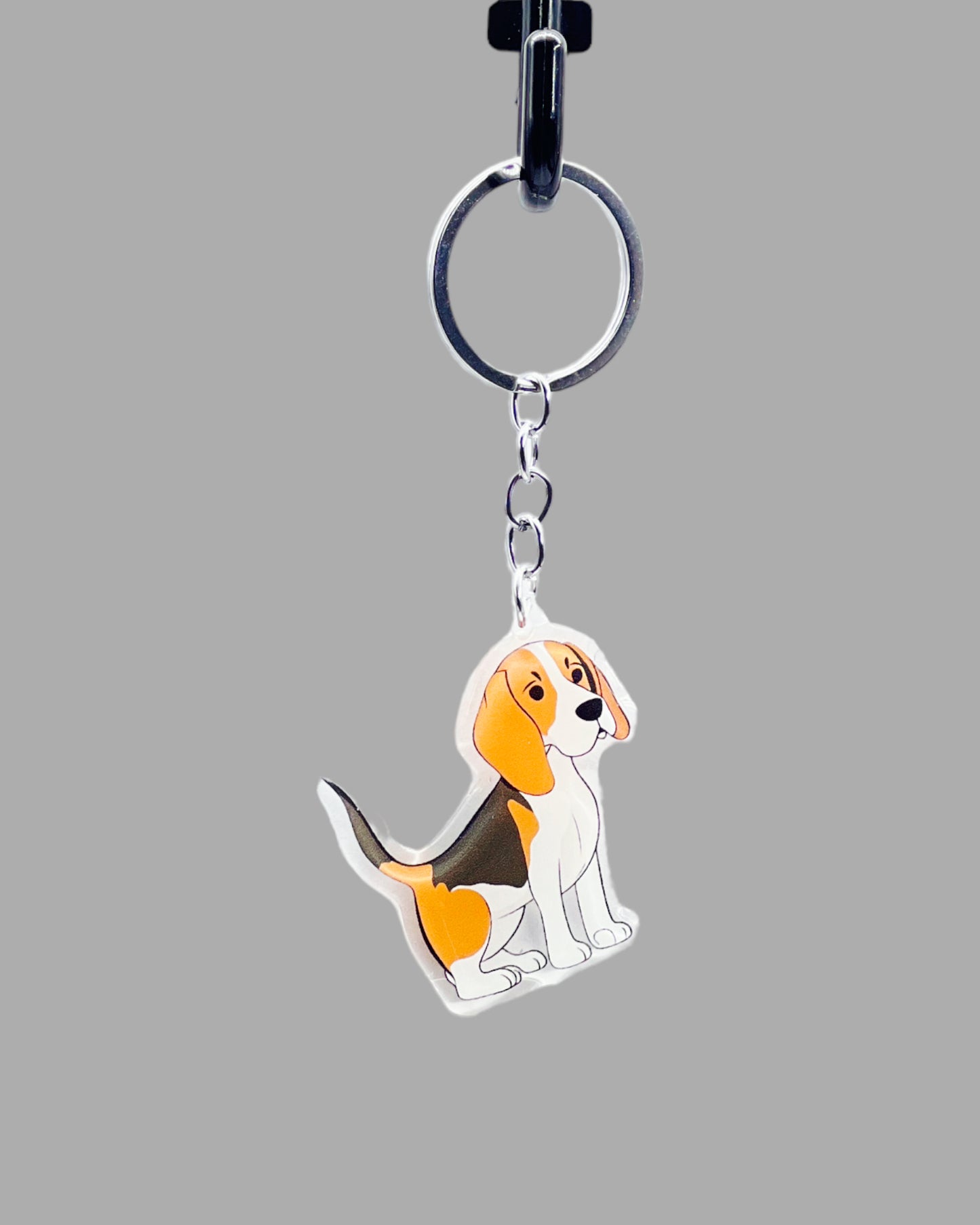 Beagle Dog Acrylic keychain Cute kawaii animal memorial ornament, pet portrait charm gift  backpack photo fob or dad car décor