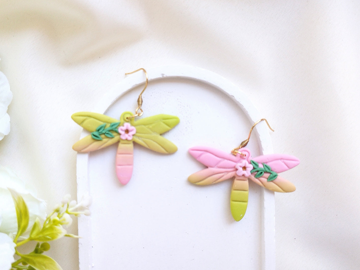 Dragonfly polymer clay earrings cute minimalist nature girls earrings, birthday gift for best friend, Christmas gift or stocking stuffer for her