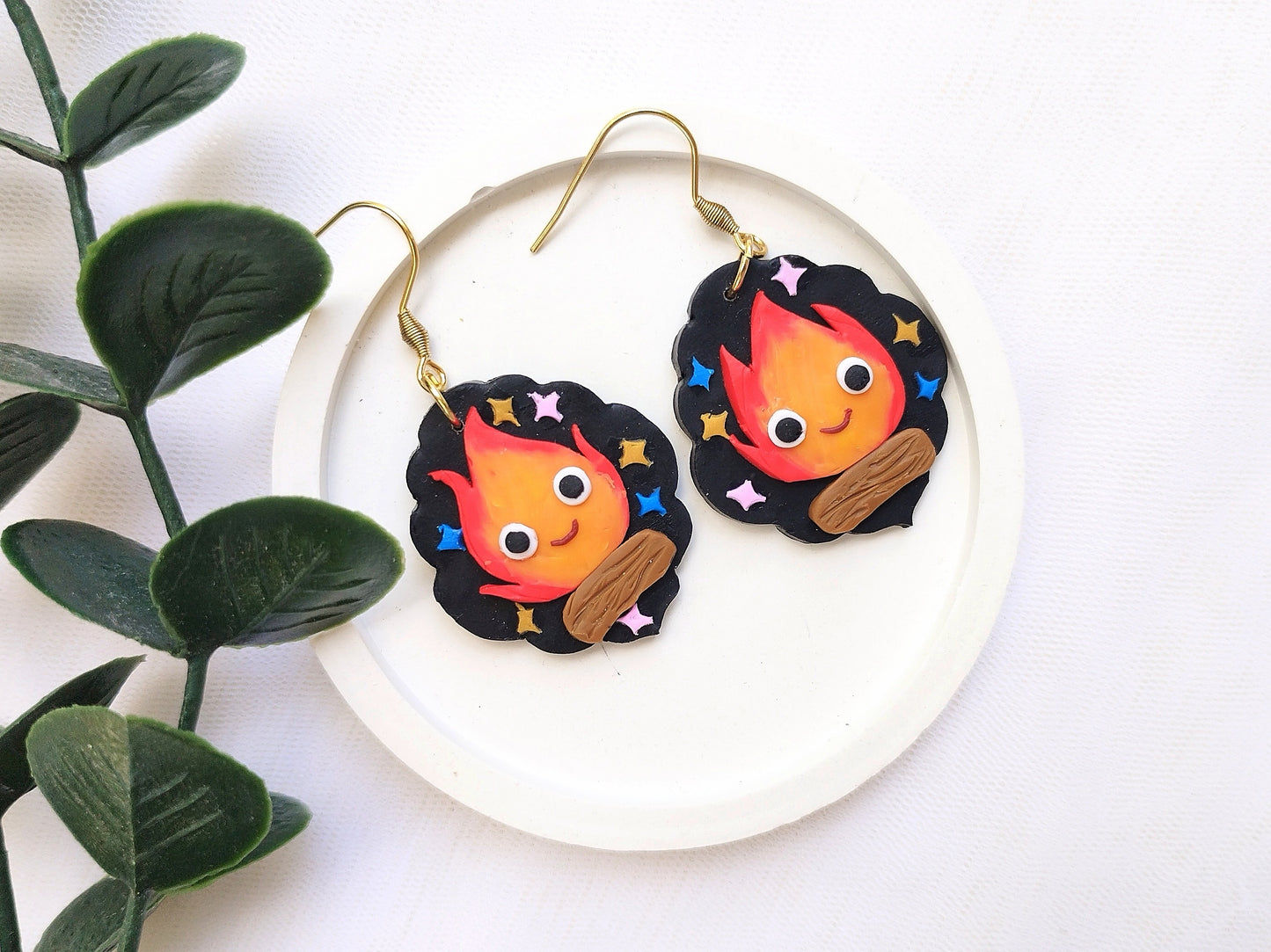 Sakura polymer clay earrings, japanese kawaii earrings, fun funky weird handmade cottagecore, cute anime, novelty quirky unique earrings