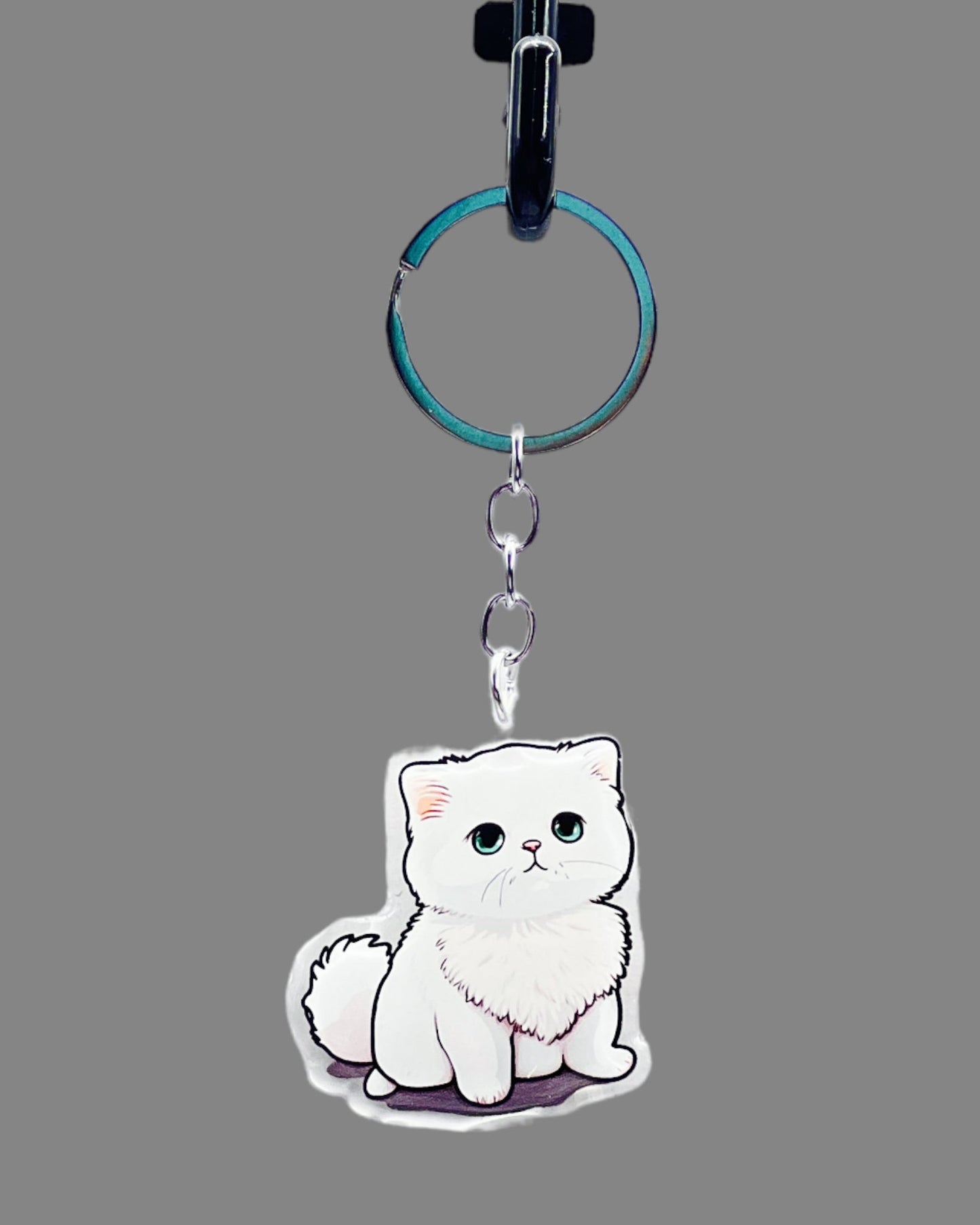 Australian Shepherd Dog Acrylic keychain Cute kawaii animal memorial ornament, pet portrait charm gift  backpack photo fob or dad car décor