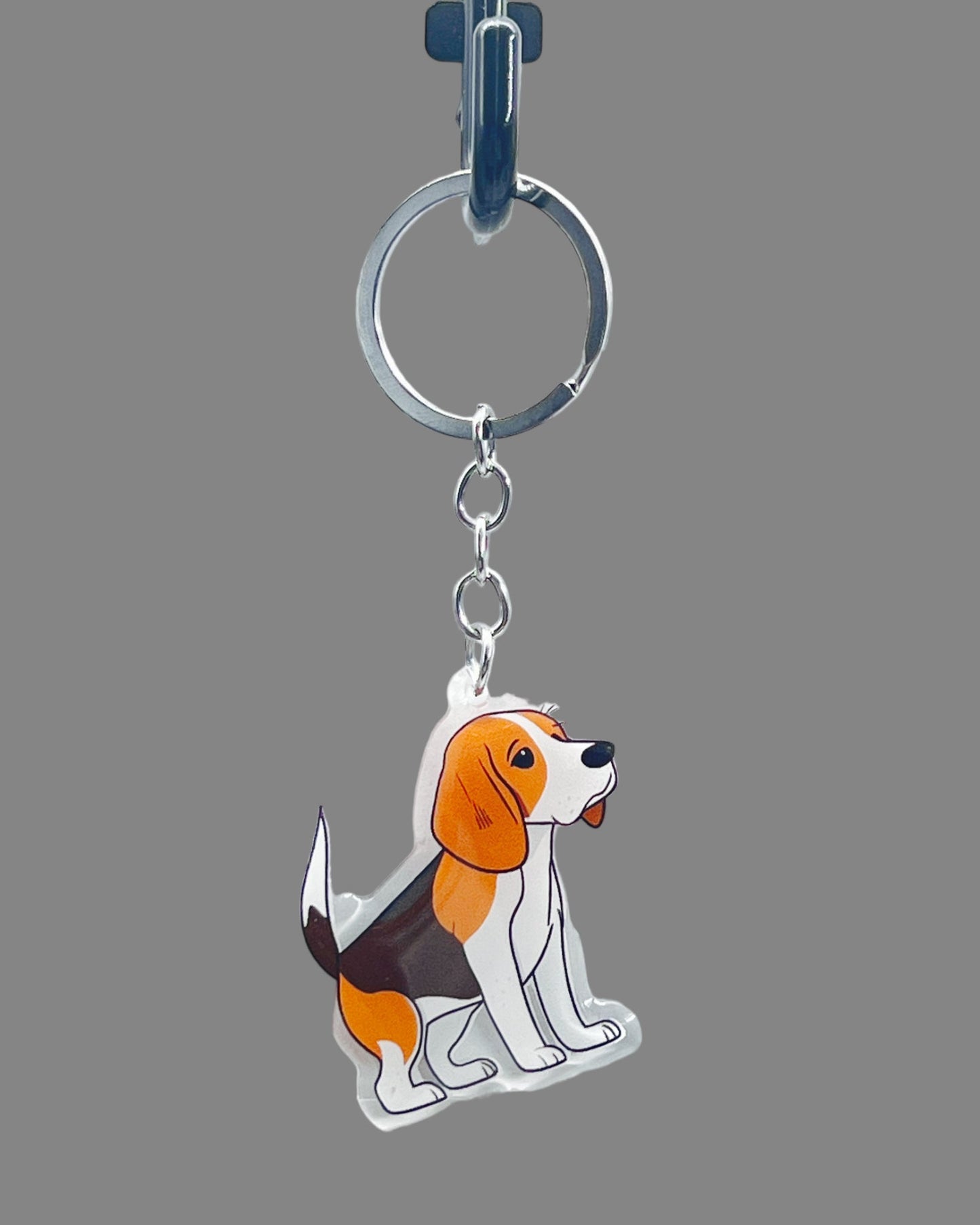 Beagle Dog Acrylic keychain Cute kawaii memorial ornament, pet portrait charm gift  backpack photo fob, dad car décor, first day of school