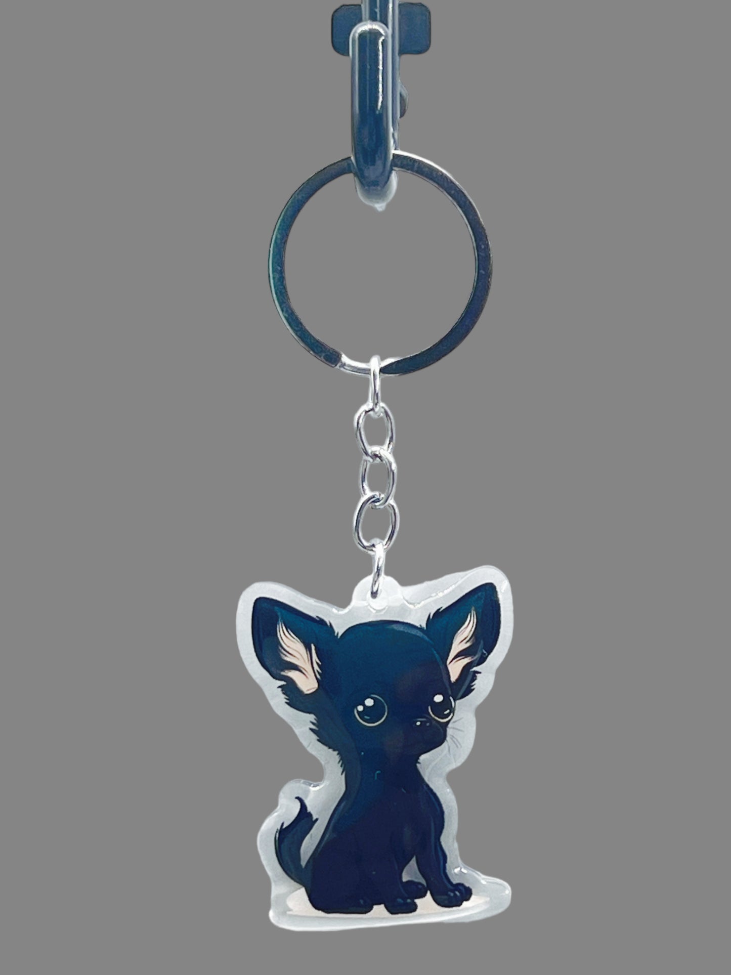 Chihuahua Acrylic Keychain Cute kawaii memorial ornament, pet portrait charm gift  backpack fob, dad car décor, dog mom