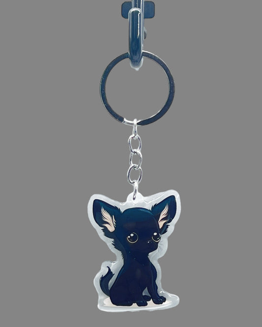 Chihuahua Acrylic Keychain Cute kawaii memorial ornament, pet portrait charm gift  backpack fob, dad car décor, dog mom