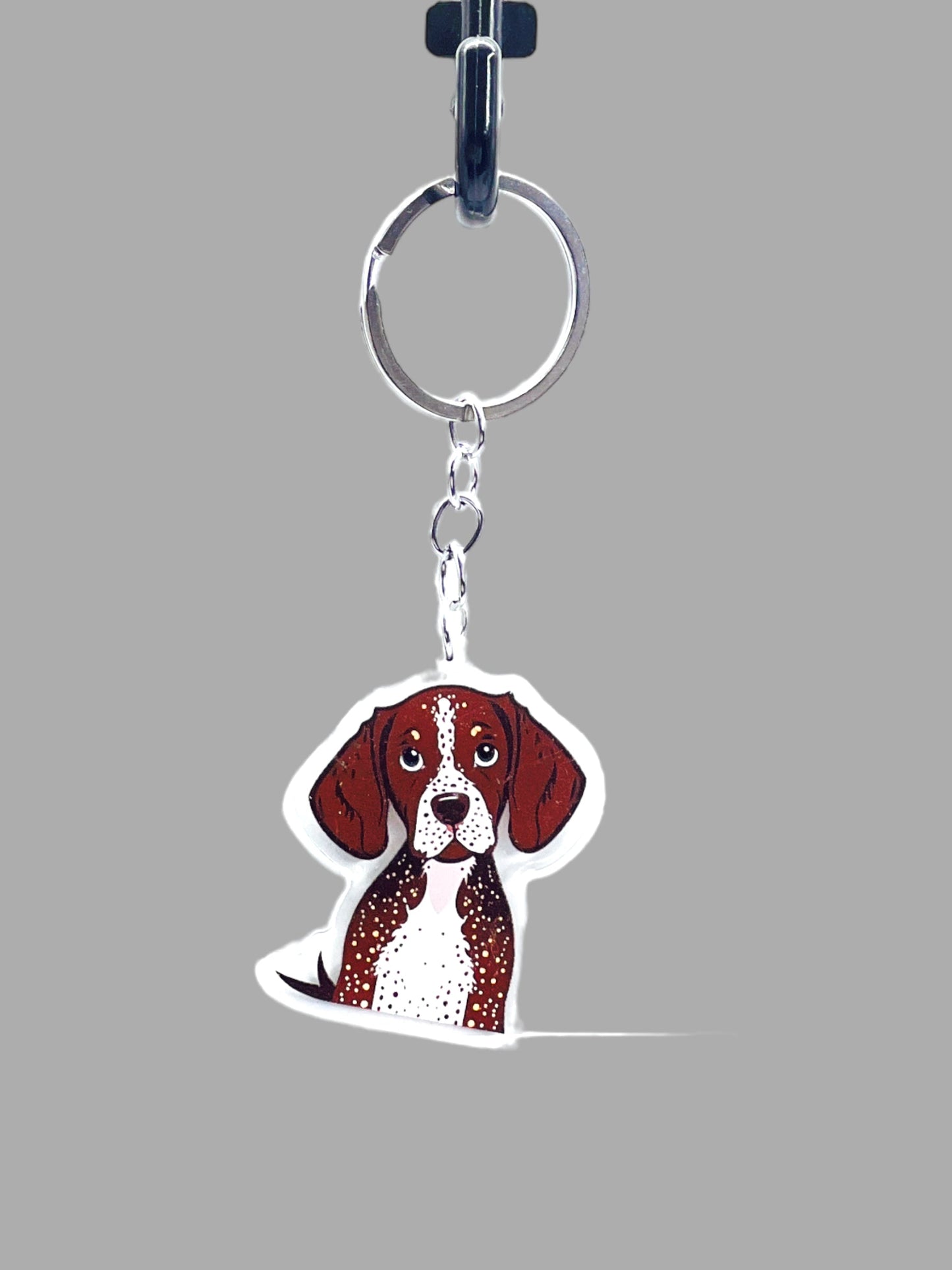 Beagle Dog Acrylic keychain Cute kawaii memorial ornament, pet portrait charm gift  backpack photo fob, dad car décor, first day of school