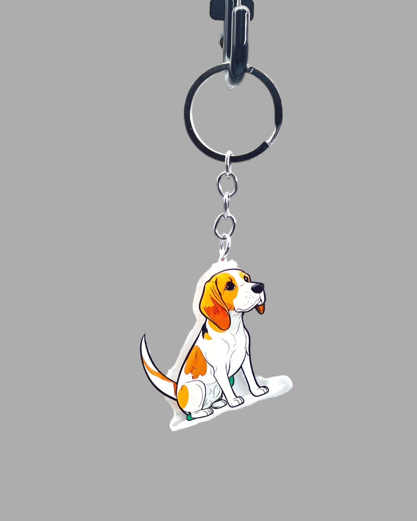 Beagle Dog Acrylic keychain Cute kawaii memorial ornament, pet portrait charm gift  backpack photo fob, dad car décor, first day of school