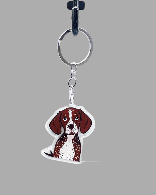 German Shorthaired Pointer Dog Acrylic Keychain, Cute kawaii memorial ornament, pet portrait charm gift backpack fob, dad car décor, dog mom gift