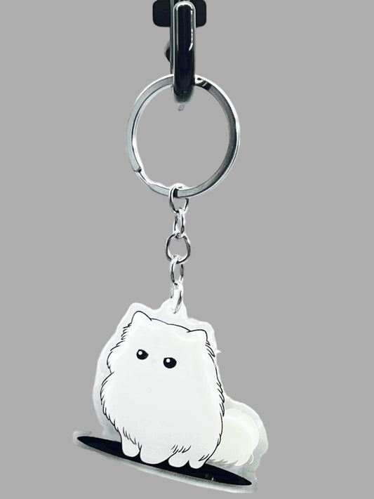 Persian Cat Acrylic Keychain, Cute kawaii memorial ornament, pet portrait charm, backpack fob, dad car décor, stocking stuffer, birthday gift