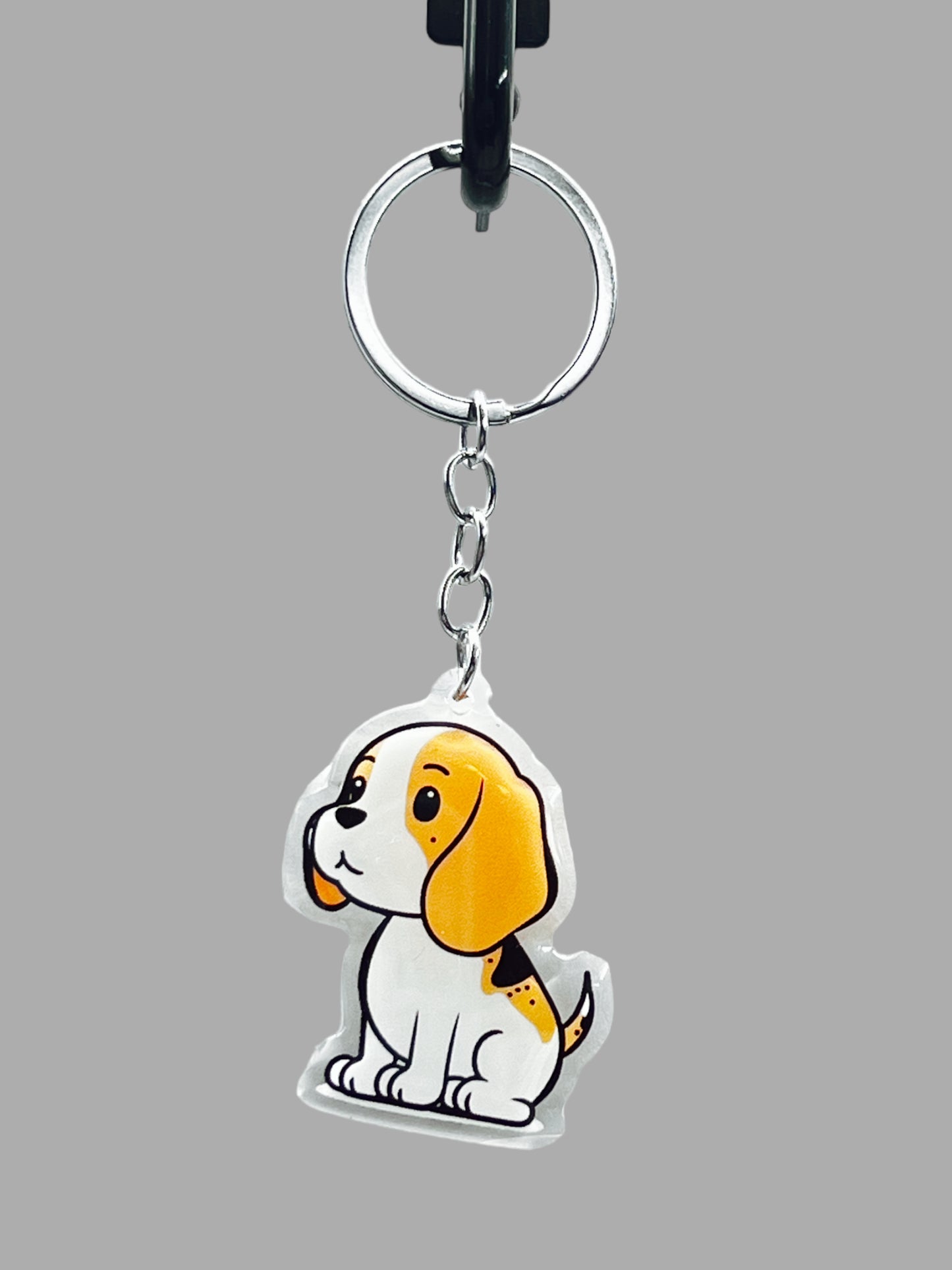 Beagle Dog Acrylic keychain Cute kawaii memorial ornament, pet portrait charm gift  backpack photo fob, dad car décor, first day of school