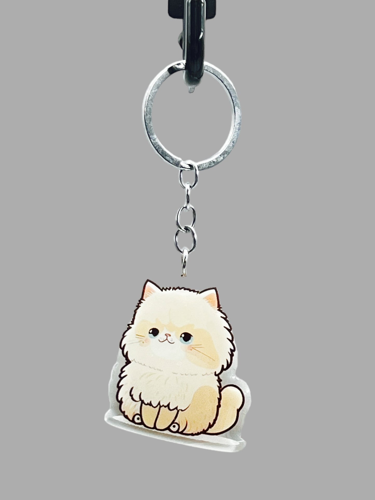 Siamese Cat Acrylic Keychain, Cute kawaii memorial ornament, pet portrait charm, backpack fob, dad car décor, stocking stuffer, birthday gift