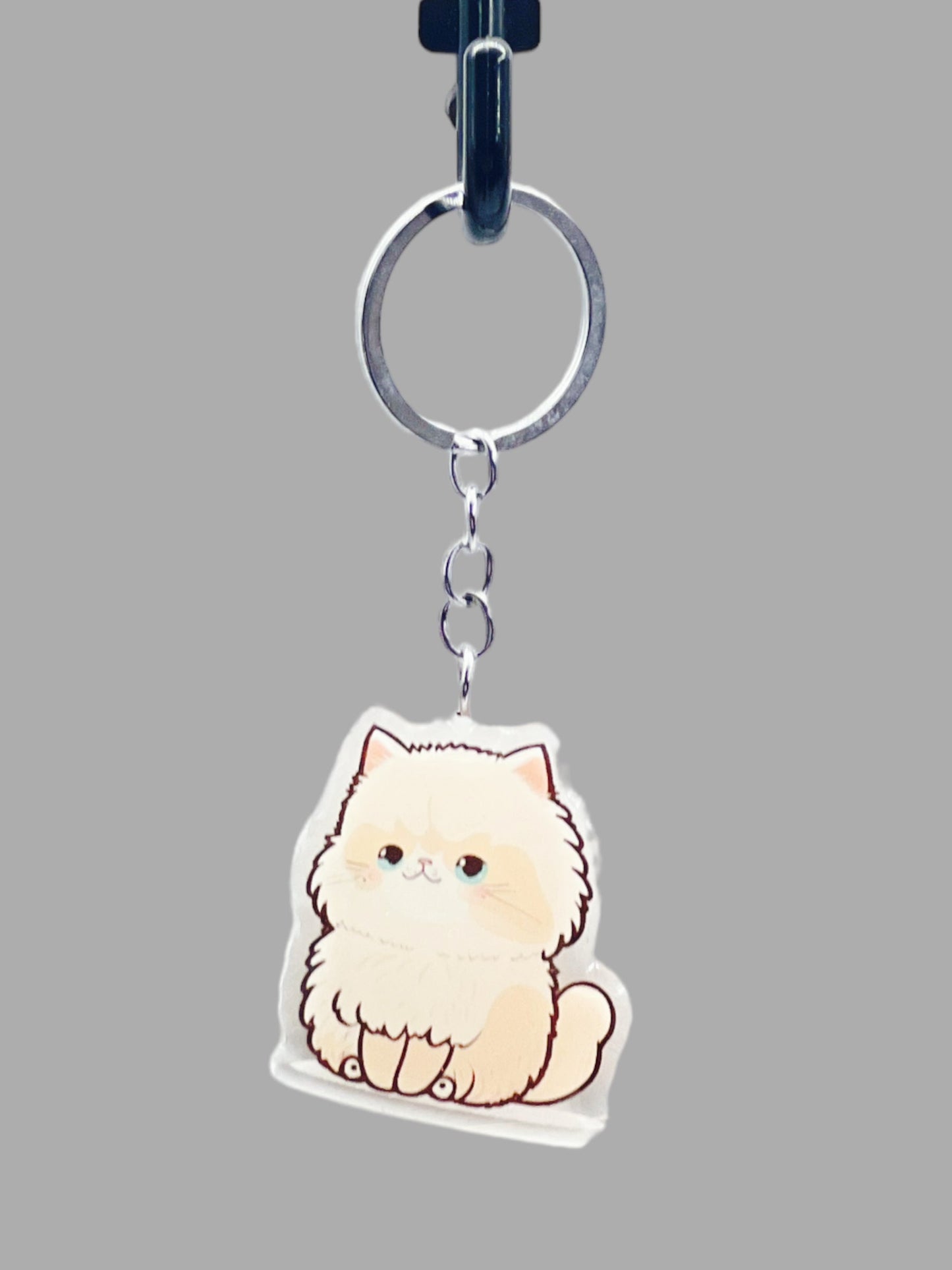 Siamese Cat Acrylic Keychain, Cute kawaii memorial ornament, pet portrait charm, backpack fob, dad car décor, stocking stuffer, birthday gift