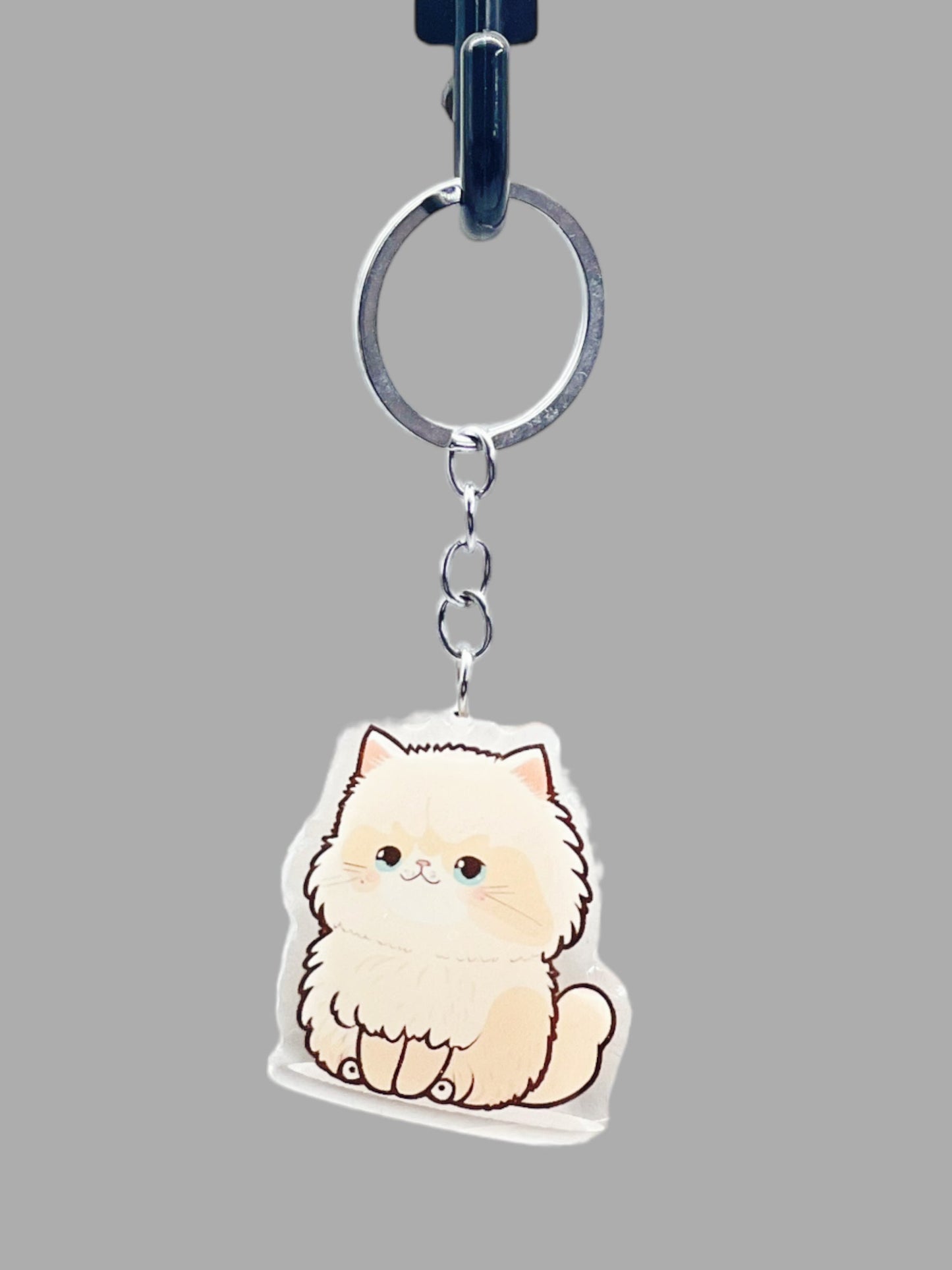 Siamese Cat Acrylic Keychain, Cute kawaii memorial ornament, pet portrait charm, backpack fob, dad car décor, stocking stuffer, birthday gift