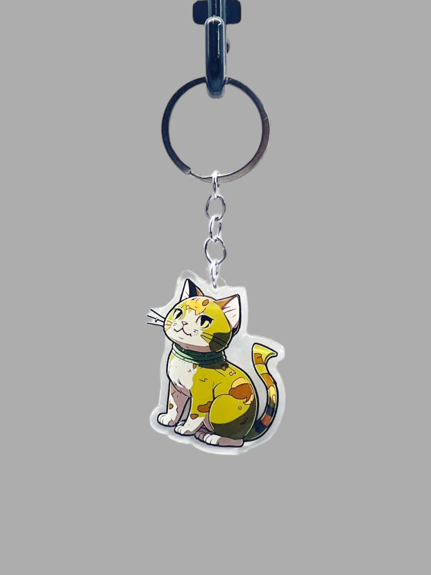 Cat Acrylic keychain, Cute kawaii memorial ornament, pet portrait charm gift  backpack fob, dad car décor, first day of school gift