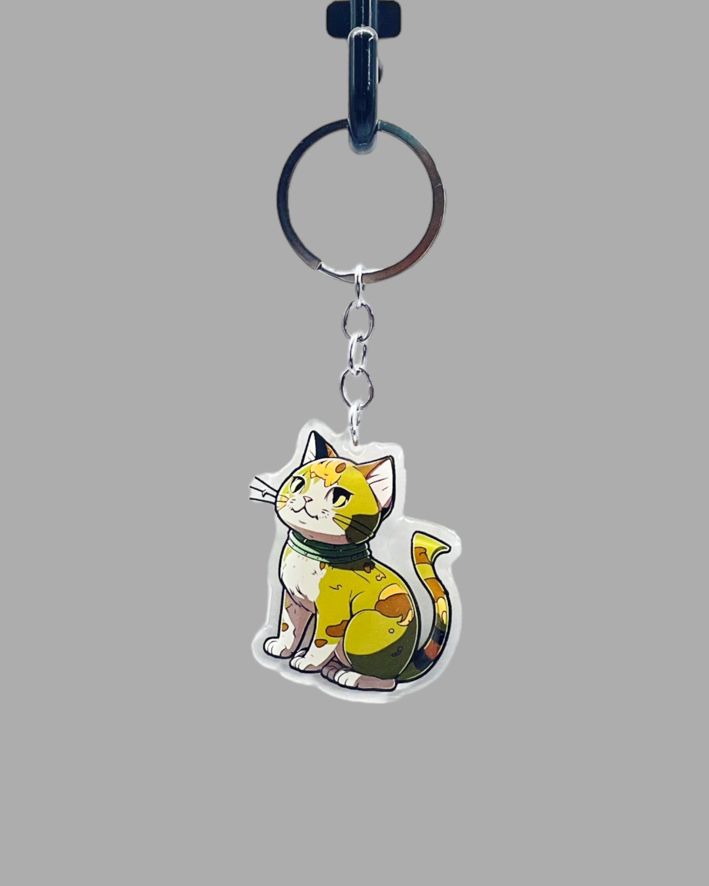 Cat Acrylic keychain, Cute kawaii memorial ornament, pet portrait charm gift  backpack fob, dad car décor, first day of school gift