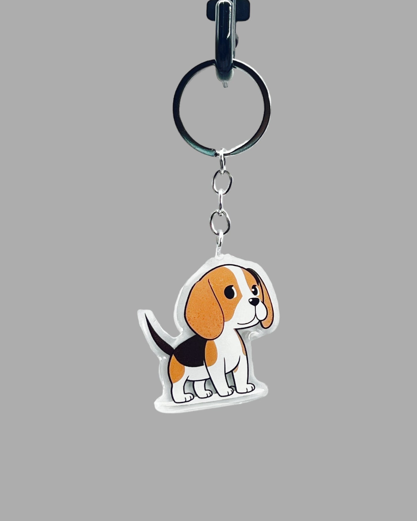 Beagle Dog Acrylic keychain Cute kawaii memorial ornament, pet portrait charm gift  backpack photo fob, dad car décor, first day of school