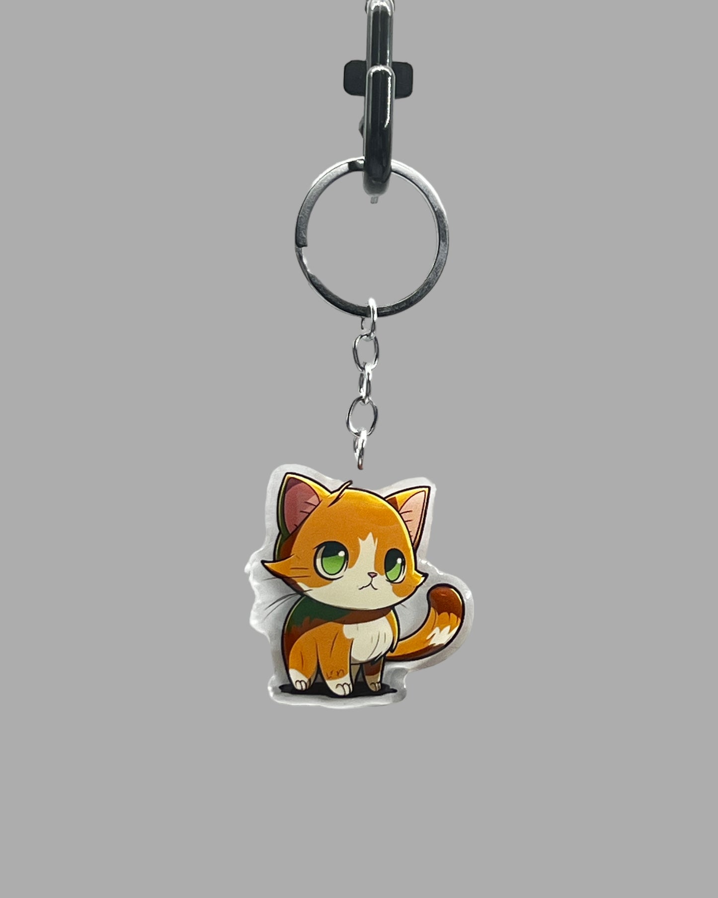 Cat Acrylic keychain, Cute kawaii memorial ornament, pet portrait charm gift  backpack fob, dad car décor, first day of school gift