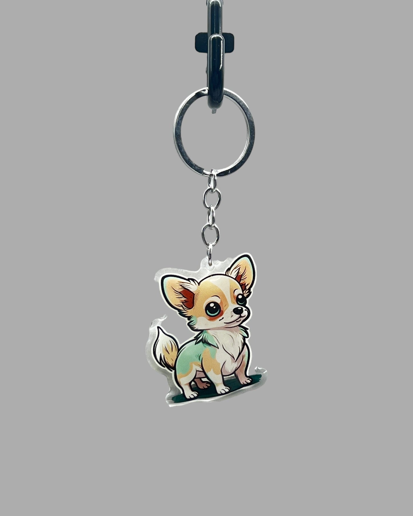 Chihuahua Acrylic Keychain Cute kawaii memorial ornament, pet portrait charm gift  backpack fob, dad car décor, dog mom