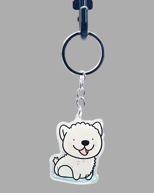 German Shepherd Dog Acrylic Keychain, Cute kawaii memorial ornament, pet portrait charm gift  backpack photo fob, dad car décor, dog mom gift