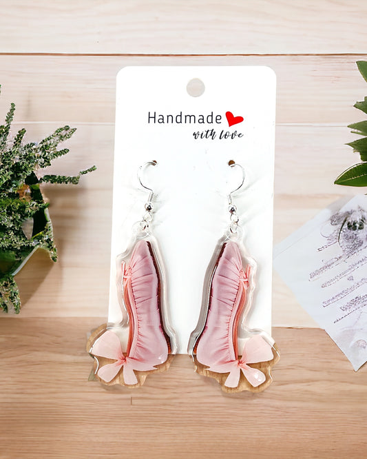 Ballet Shoes Acrylic Earrings, funky weird quirky earrings, cool funny  gift for her, birthday gift,  Christmas stocking stuffer