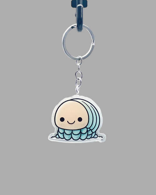 Isopod Wildlife Acrylic keychain, Cute kawaii memorial ornament, pet portrait charm gift  backpack fob, dad car décor, first day of school gift