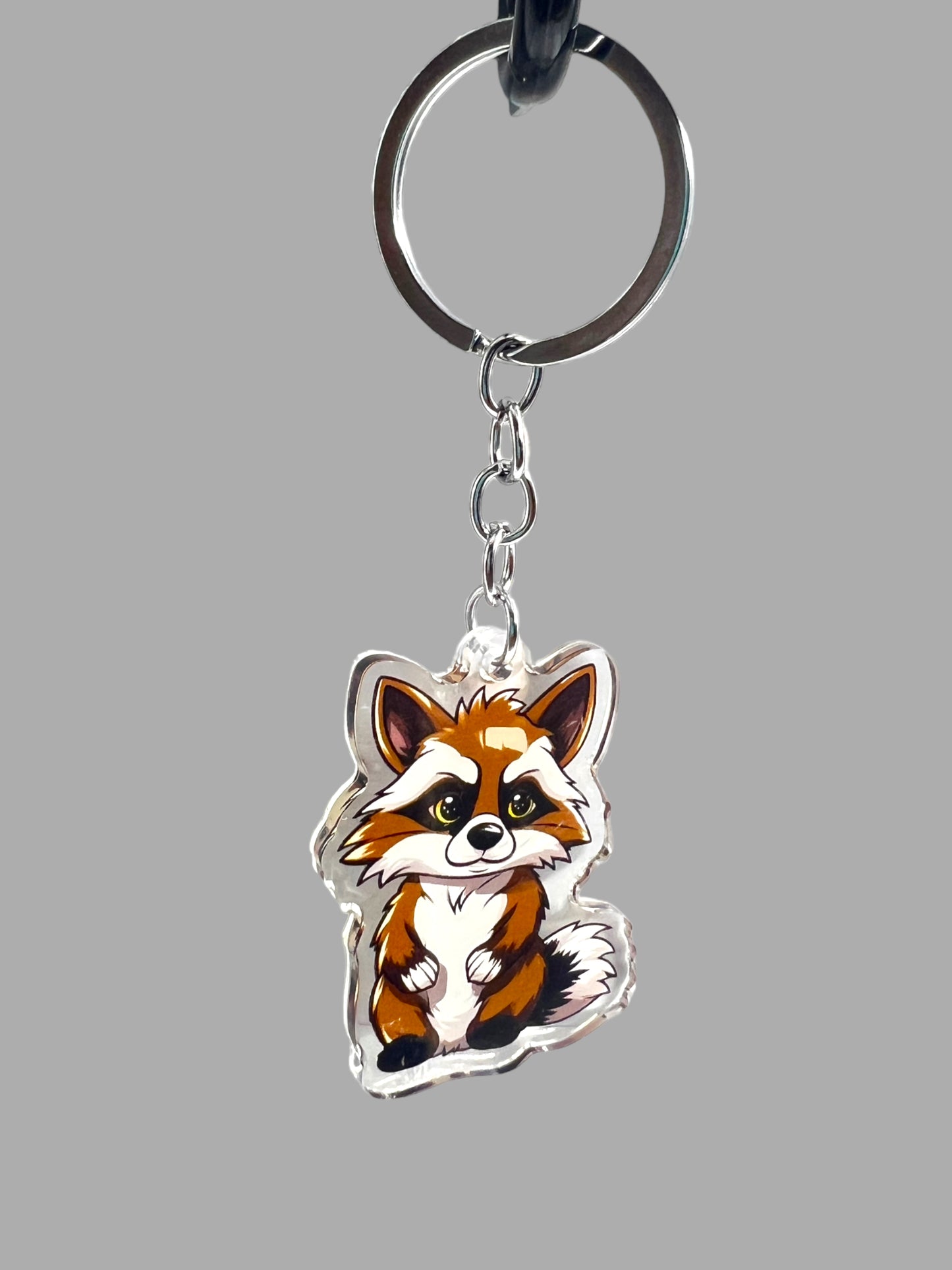 Raccoon Acrylic Keychain, Wildlife Cute kawaii memorial ornament, pet portrait charm, backpack fob, dad car décor, stocking stuffer, birthday gift