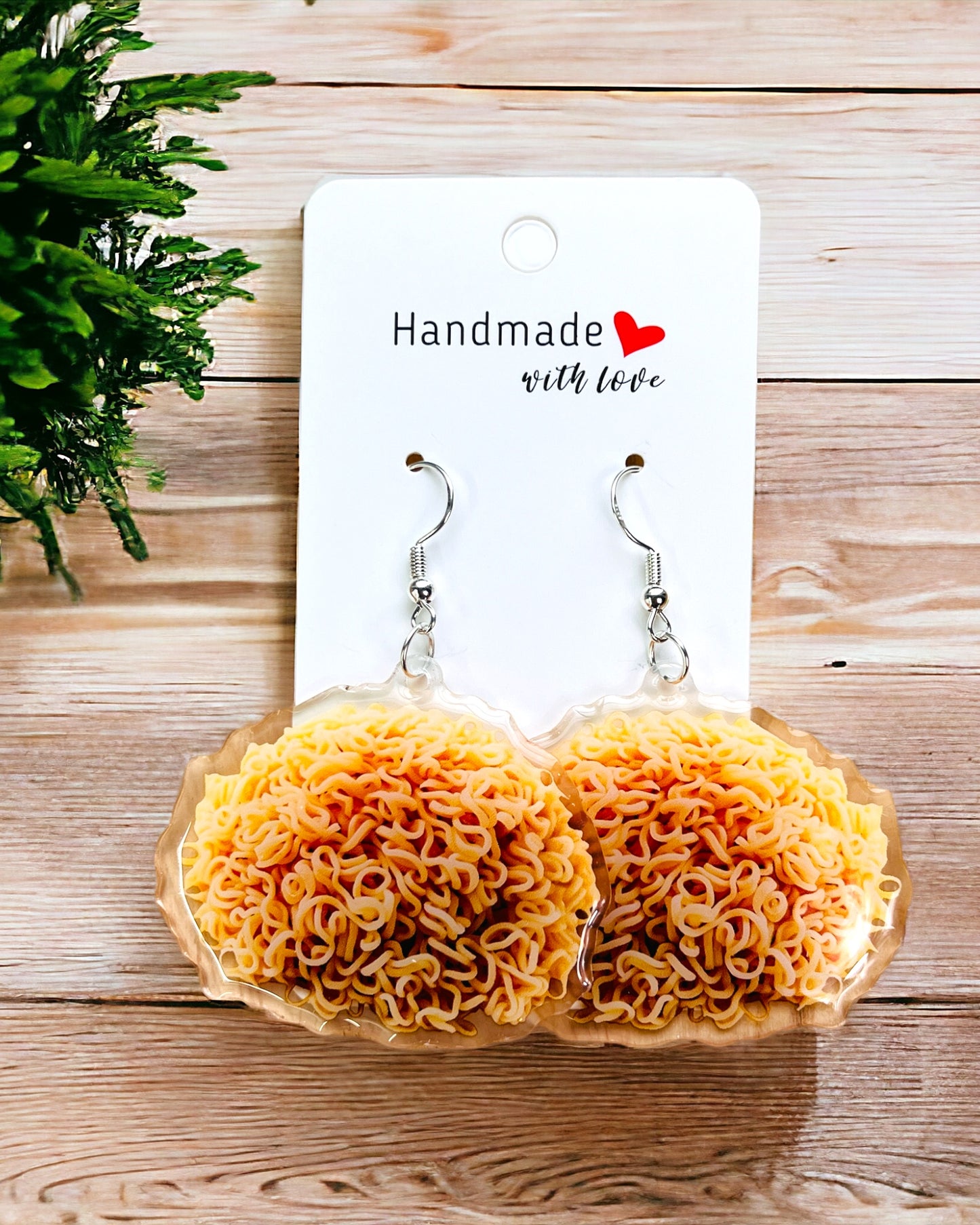 Ramen Noodle Acrylic earrings, funky weird earrings, quirky earrings, cool funny earrings, gift for her, birthday gift,  Christmas stocking stuffer