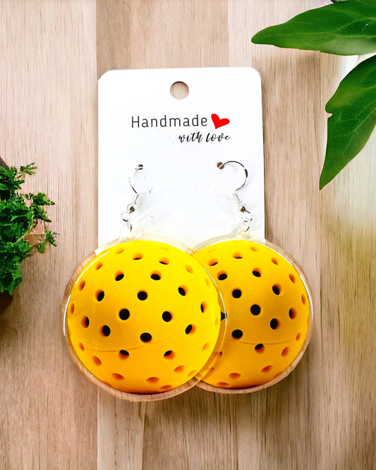 Pickleball Sport Acrylic earrings, funky weird quirky earrings, cool funny  gift for her, birthday gift,  Christmas stocking stuffer