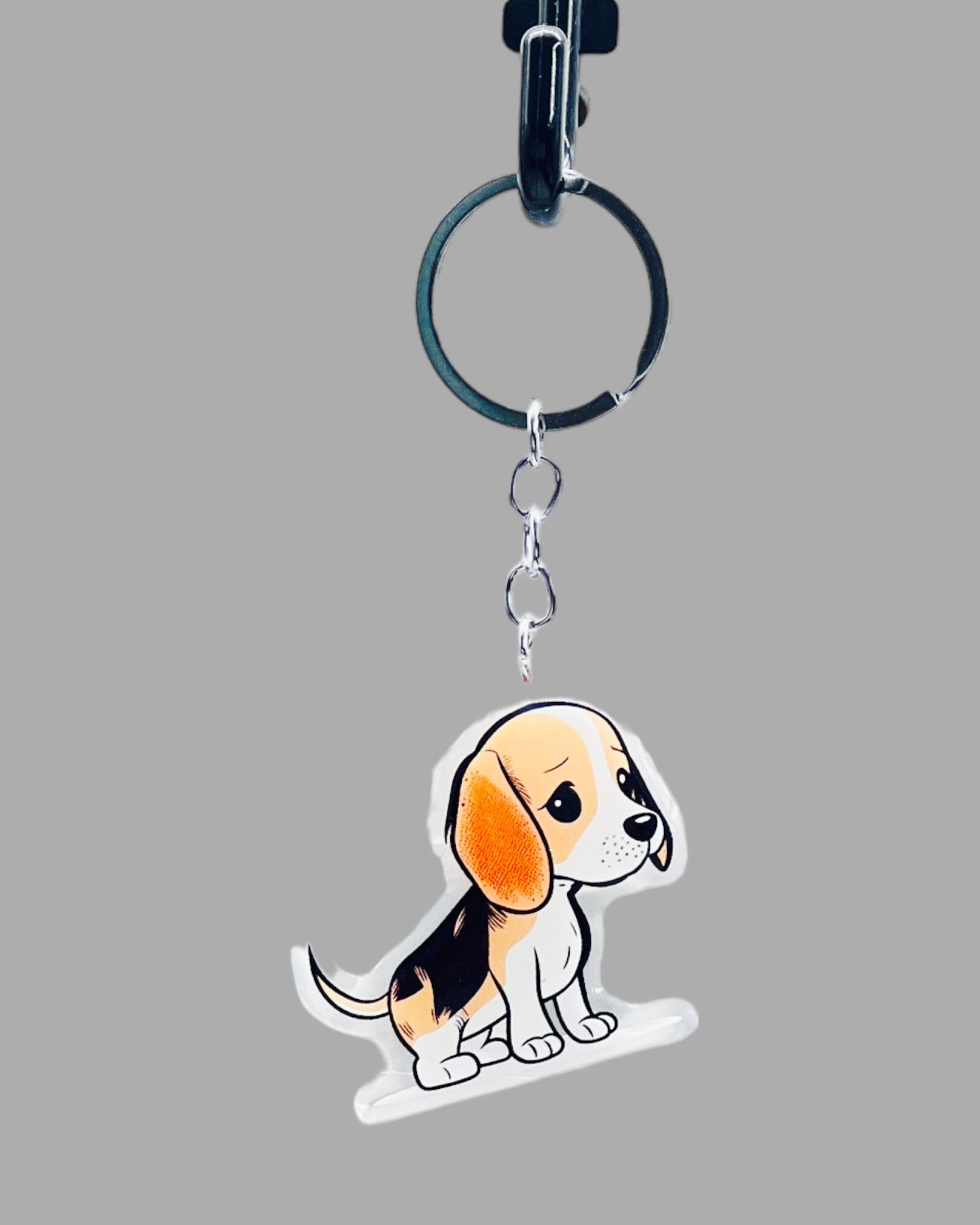 Beagle Dog Acrylic keychain Cute kawaii memorial ornament, pet portrait charm gift  backpack photo fob, dad car décor, first day of school