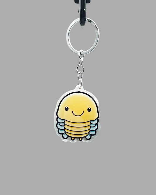 Isopod Wildlife Acrylic Keychain, Cute kawaii memorial ornament, pet portrait charm gift  backpack fob, dad car décor, first day of school gift